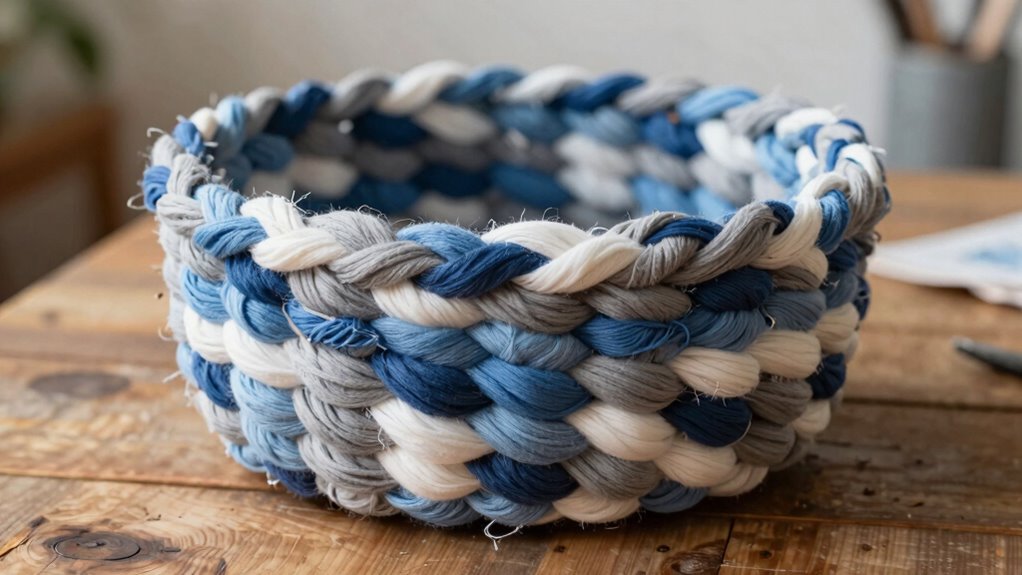 create a t shirt yarn basket