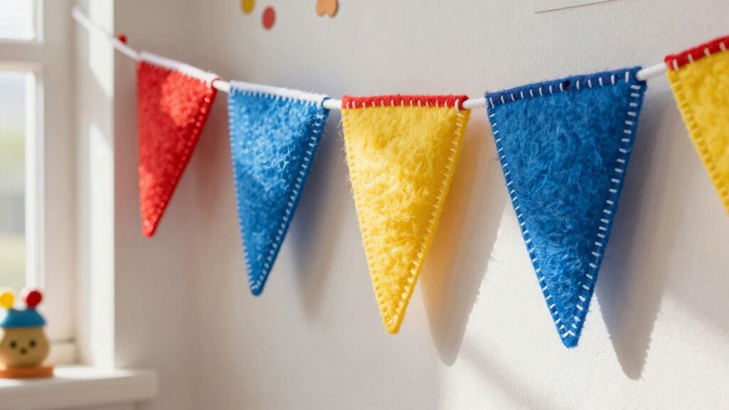 create colorful felt pennant