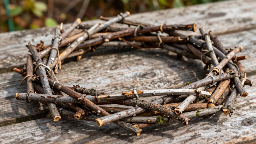 create rustic twig picture frame