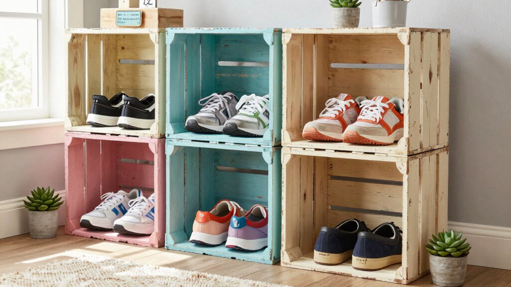 creative repurposed shoe storage