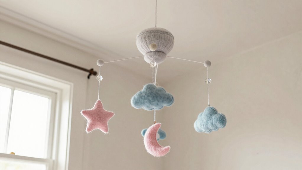 crystals felt mobile craft