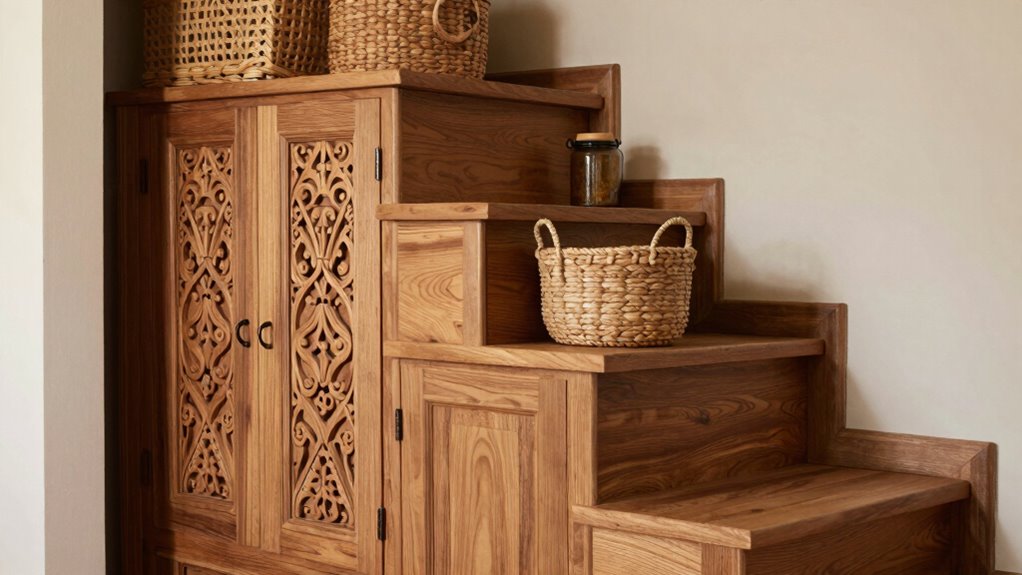 custom handmade stair storage