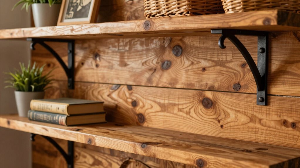 durable rustic wooden shelves