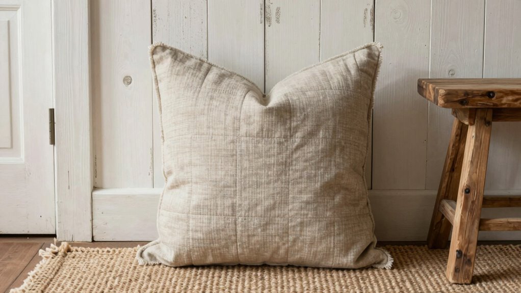 farmhouse fabric pillow decor