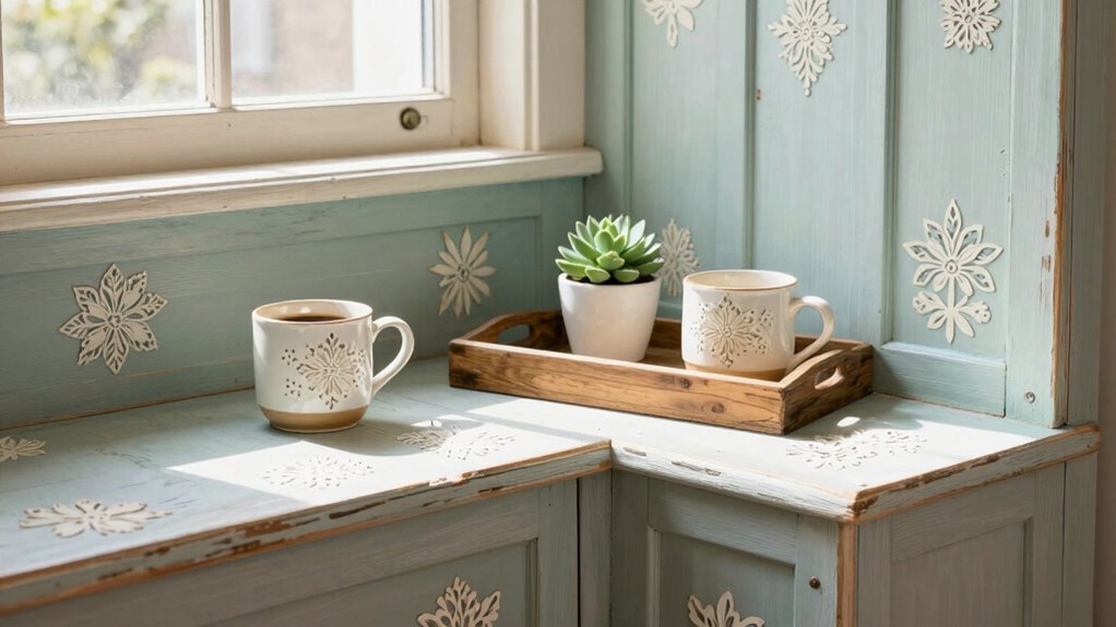 furniture makeover with stencils
