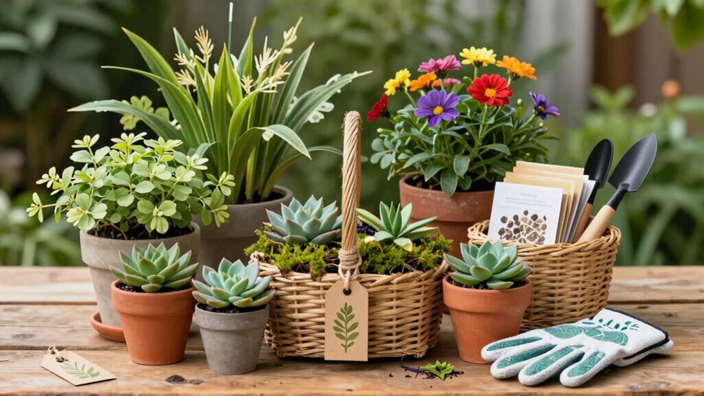 garden themed gift filled green inspiration