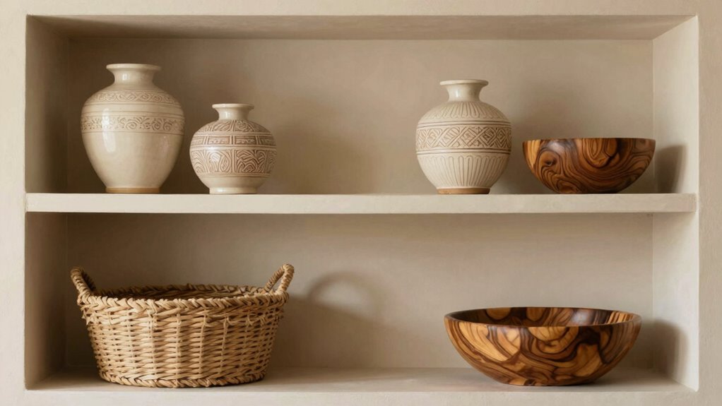 handmade decor elevates shelves