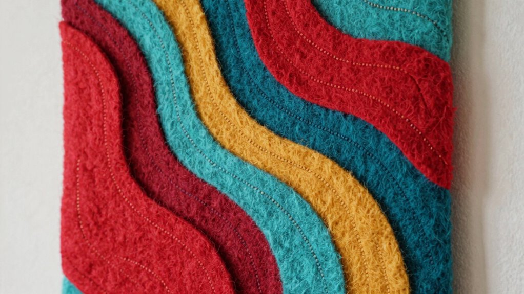 layered colorful textured felts