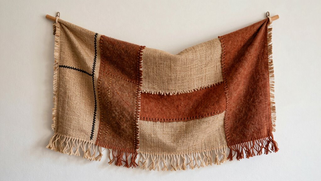 layered textured fabric art
