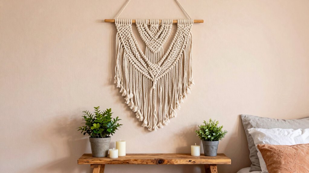 macram yarn wall decor