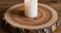 make rustic wood candle holder