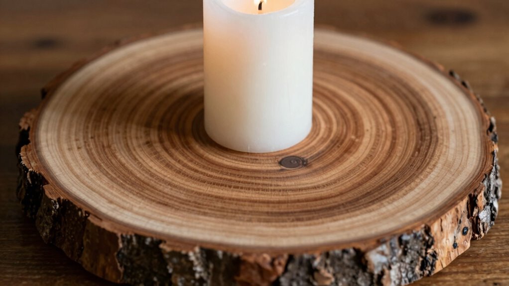 make rustic wood candle holder
