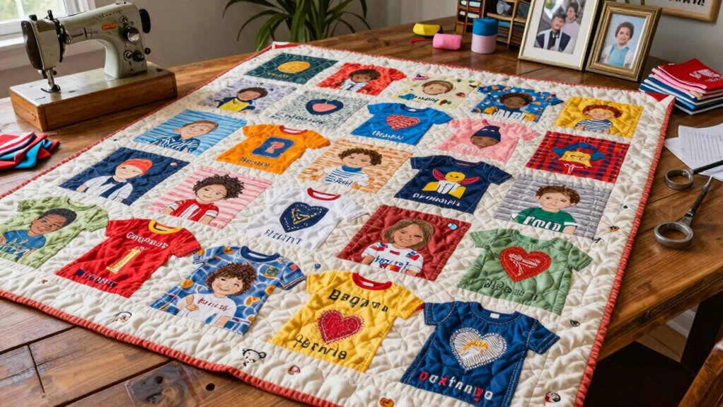 memory quilt from cherished fabrics