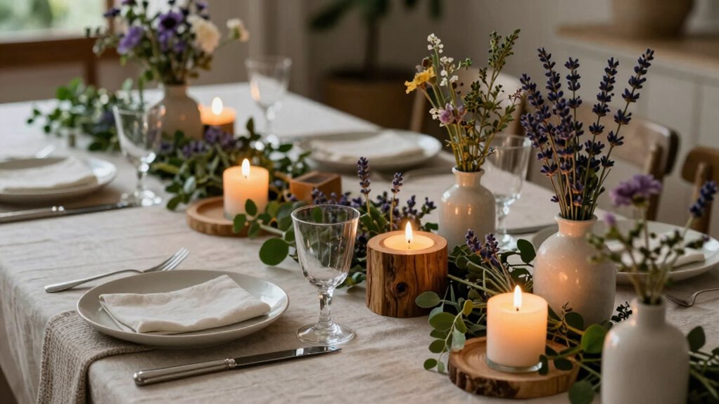 natural rustic floral accents