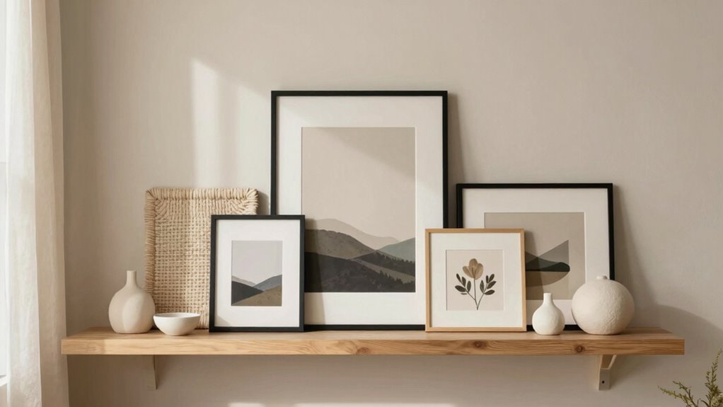 neutral minimalist photo display