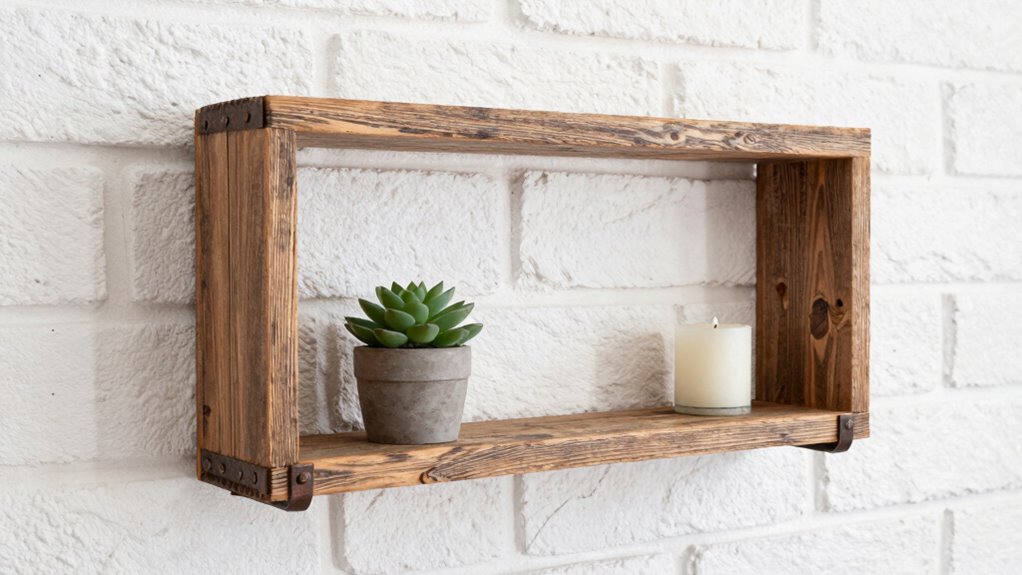 old frames become functional shelves
