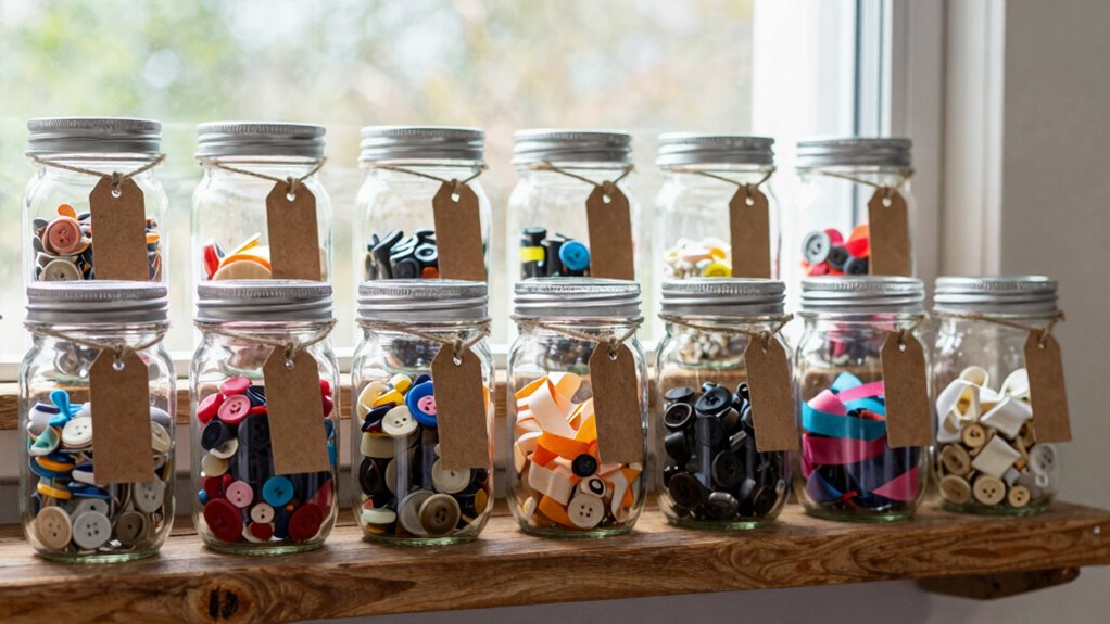 organize with mason jars