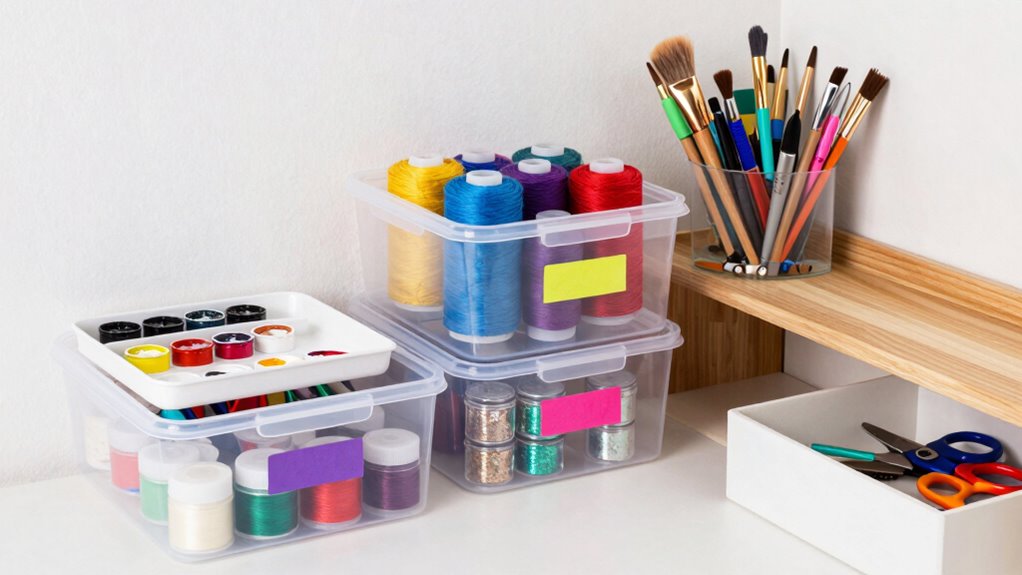 organized craft supplies storage