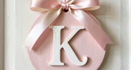 paint ribbon monogram doorhanger