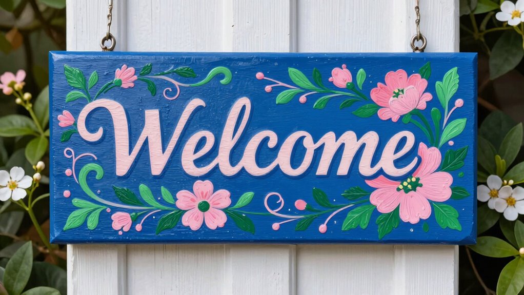 painted entryway welcome sign