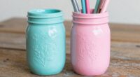 painted mason jar organizer