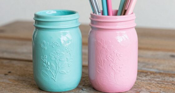 painted mason jar organizer