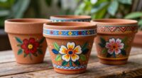 painted plant pot set