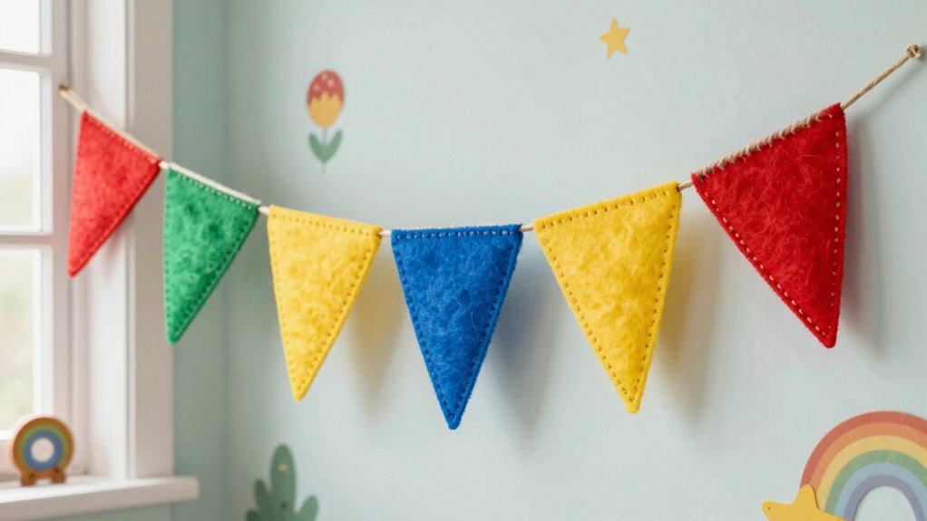 personalized felt pennant decor