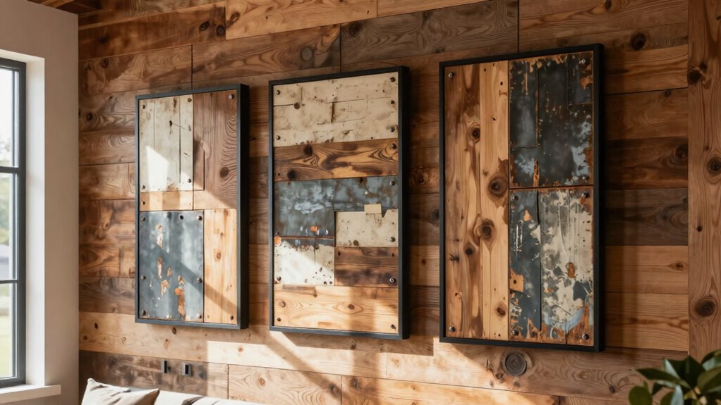 reclaimed materials creative wall art