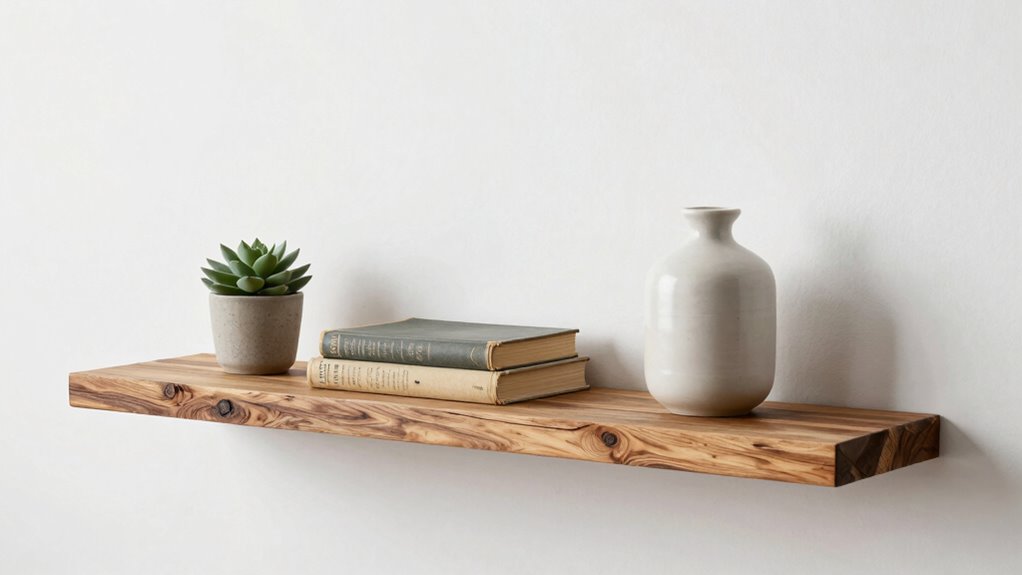 reclaimed wood minimalist shelves