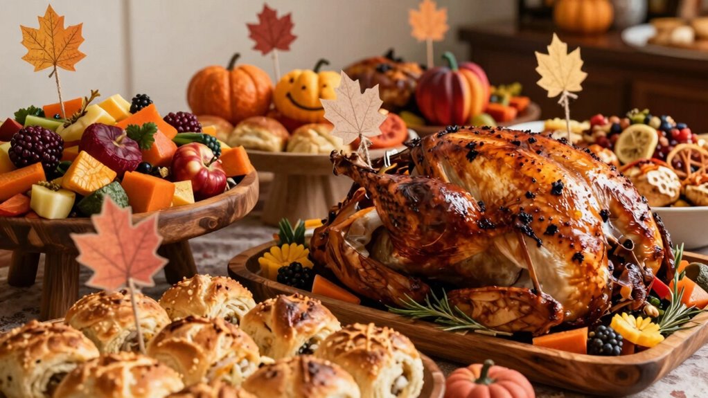 rustic autumn buffet decor