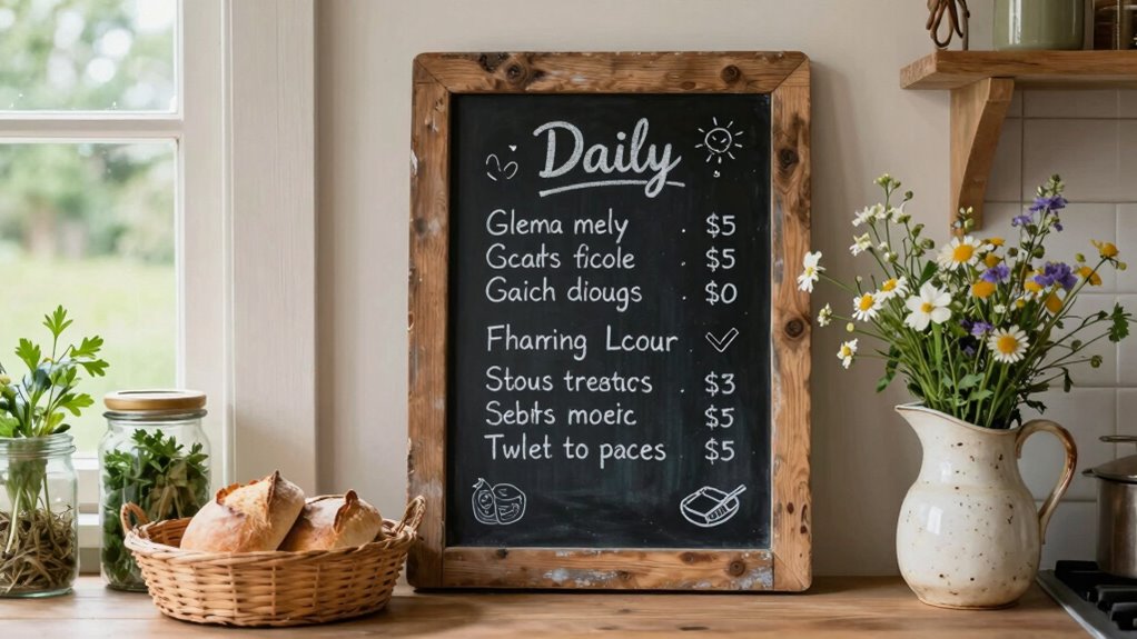 rustic chalkboard menu design