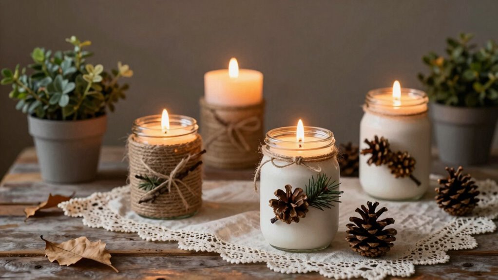 rustic eco friendly candle holders