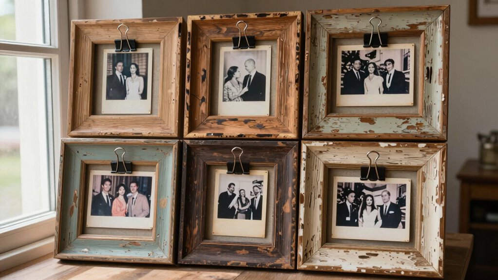 rustic reclaimed frame photo display