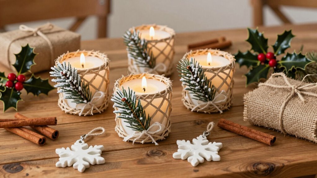 seasonal decor enhances gift presentation