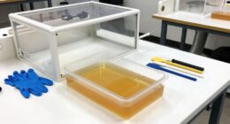 set up for safe resin