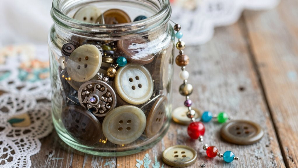 sewing treasures in jars