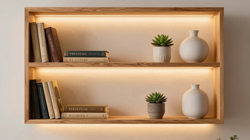 shelf lighting enhances decor