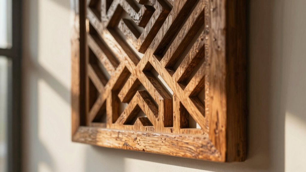 sunlit rustic wall decor