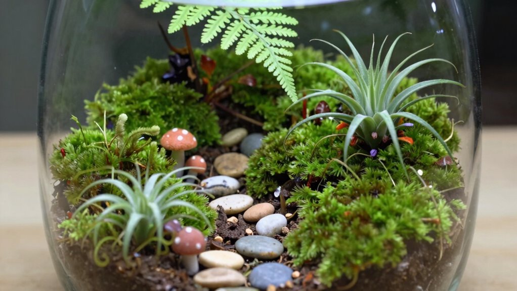 tiny self sustaining plant ecosystems