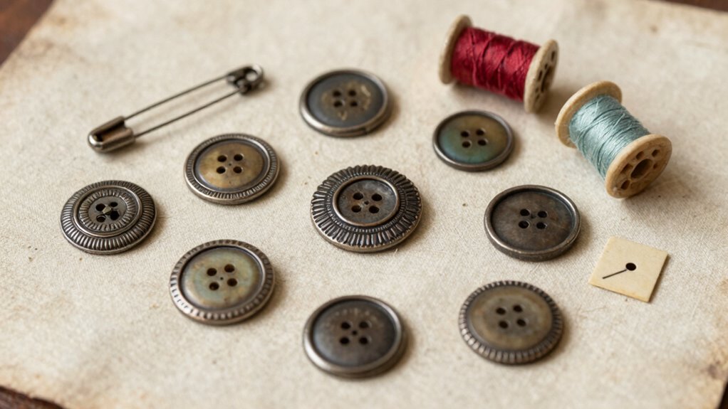 vintage buttons thoughtful arrangement