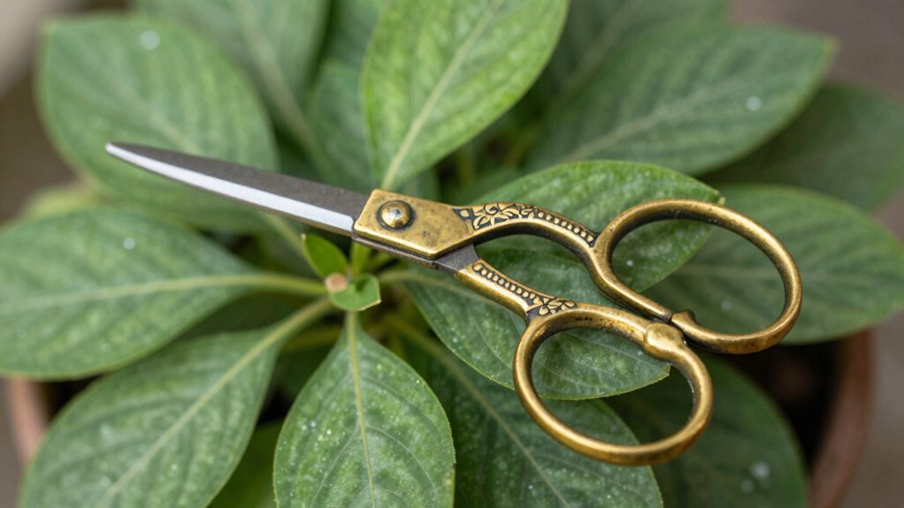 vintage scissors as plant stakes