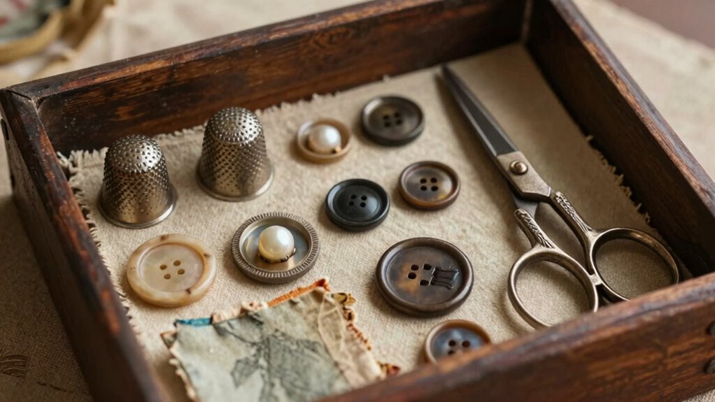 vintage sewing notions display