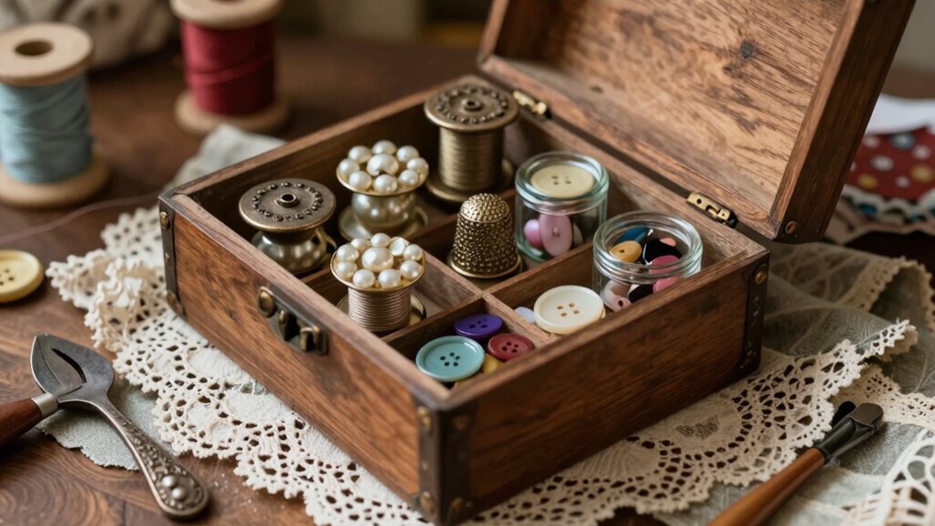 vintage sewing notions display