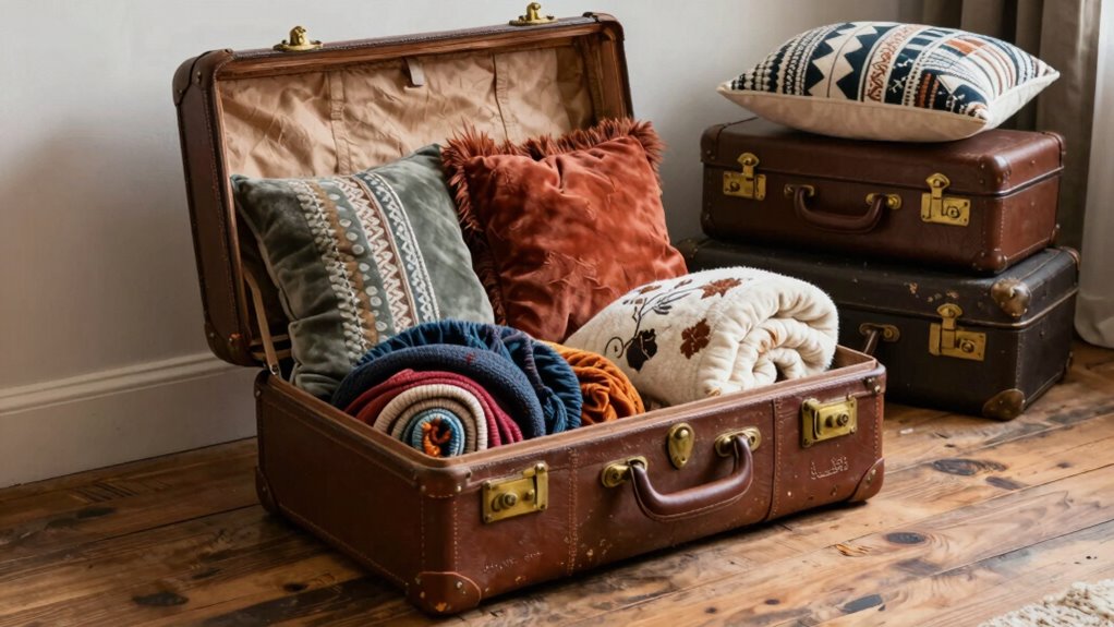 vintage suitcase storage decor
