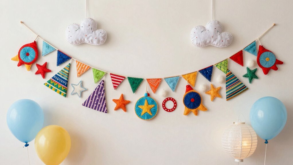 whimsical fabric celebration banners