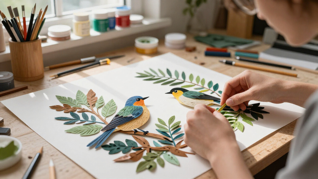 Lifelike Birds Emerge From Foliage In Painted Paper Reliefs By The Paper Ark