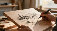 Uncanny Landscapes In Pen And Ink Span Wooden Panels By John Buck