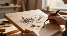 Uncanny Landscapes In Pen And Ink Span Wooden Panels By John Buck