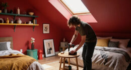 A Plain Attic Bedroom Is Now A “Little Jewel Box” After A Colorful Redo
